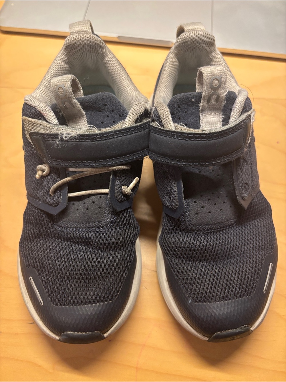 Kids Navy Mesh Sneakers with Hook-and-Loop Strap